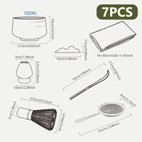 Logo personnalisé 4 à 7 pièces bol à Matcha accessoire de cérémonie thé japonais Matcha bambou biologique fouet Chasen Matcha Kit avec bec verseur