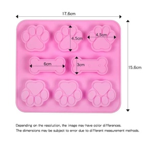 Moules en silicone Patte de chiot et os, antiadhésifs, qualité alimentaire, <span class=keywords><strong>emporte</strong></span>-pièces pour chocolat, bonbons, gelée, glaçons - Product Image 4