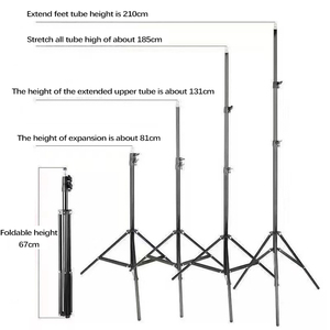 Trépied professionnel multifonctionnel réglable en fer de 210 cm <span class=keywords><strong>pour</strong></span> la photographie vidéo, design pliable portable <span class=keywords><strong>pour</strong></span> téléphone et appareil photo - Product Image 5