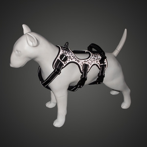 Arnés para perro, estilo chaleco, con corte en forma de rey, estampado de leopardo, reflectante, para razas medianas a grandes como el Shiba Inu - Product Image 2