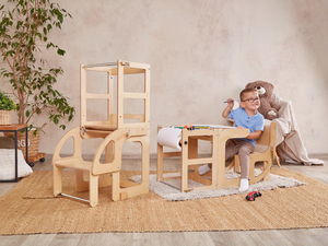 Mesa Montessori para niños pequeños con torre de cocina de madera de pie para dormitorio, escuela, jardín de infantes o casa de campo, producto de cama para niños - Product Image 6