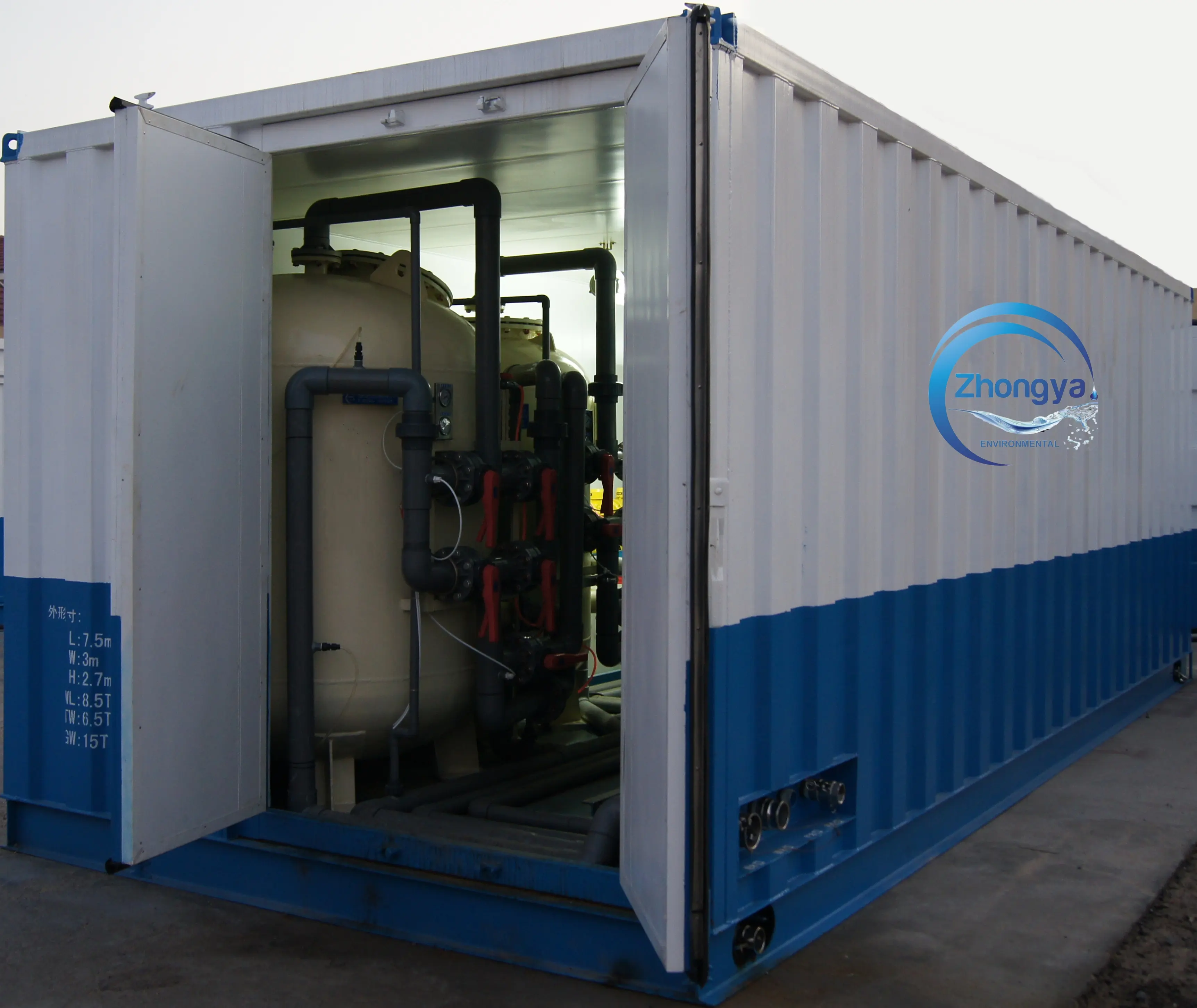 Island Tourism Freshwater Supply Container Seawater Desalination 5 Stage Reverse Osmosis Water Filter system For Drinking Water