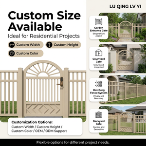 Portail de jardin arqué en aluminium thermolaqué avec panneau découpé au laser, serrure intelligente, sans rouille, taille personnalisée pour cour de villa - Product Image 1