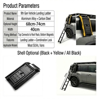 Porte-bagages de toit en alliage d'aluminium avec échelle télescopique intégrée, plateforme latérale pliable, compartiment, barres de toit de voiture