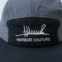 Casquette de camping personnalisée bicolore à 5 panneaux en tissu nylon avec logo brodé pour les sports de plein air, la plage et la pêche