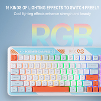 Nouveau clavier mécanique filaire USB 2.0 ergonomique à 98 touches en plastique ABS, rétroéclairage RGB, échange à chaud, support réglable, pour le gaming