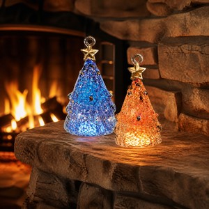 Adornos de <span class=keywords><strong>Navidad</strong></span> de Cristal Rústico Agrietado SUNRISE para Colgar, Base Elegante para Mesa, Figuras Navideñas, ¡Venta Caliente! - Product Image 2