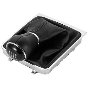 Pomo de palanca de cambios de cuero para coche Volkswagen, diseño ergonómico de 5 y 6 velocidades para vehículos con transmisión manual - Product Image 1