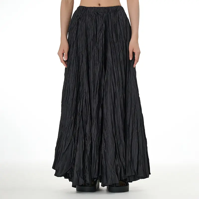 Однотонные повседневные женские юбки длинная хлопковая плиссированная юбка миди в богемном стиле