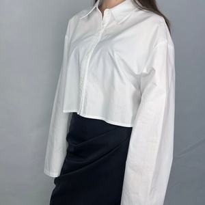 Chemise à manches longues élégante et décontractée pour femme OEM, de haute qualité, nouvelle mode, en coton, boutonnée, streetwear, XS, été, hiver - Product Image 2