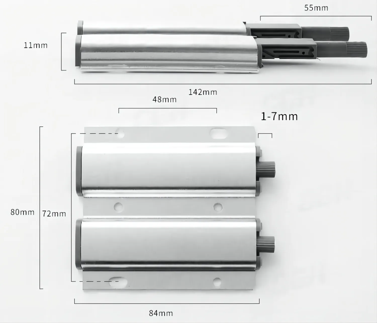 Hardware Dubbele Rolvanger Glazen Deur Magnetische Touch Pers Vangsten Uitsmijter Deurstopper Voor Meubels