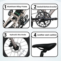 Vélo de ville pliable Java NEO-349AL, mini vélo pliable à trois plis, 16 pouces, 9 vitesses, transmission L-TWOO