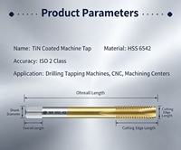 Tian gong Brand M6542 High Speed Steel Tap Titanium Nitride Coating for Iron Alloy and Mild Steel Tapping Work