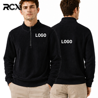Sweat-shirt décontracté à fermeture éclair sur le devant RCX Soft Quarter Zip de haute qualité avec logo personnalisé