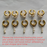 EMANCO Boucles d'oreilles pendantes en forme de U avec perles d'eau douce, minimalistes, asymétriques, rondes, bijoux de mode, vente en gros, dropshipping