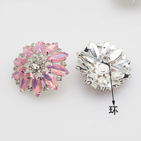 JFFB014 Cristal Strass Boutons Décoratifs Broche Boucle Épingle Embellissement Flatback pour Sacs Chapeau Robes