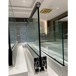 HDSAFE Outdoor Balustrade Villa Seaside Home 12-20mm Frameless Glass Fence Balcony Railing Aluminum U Channel Glass Railing Deck