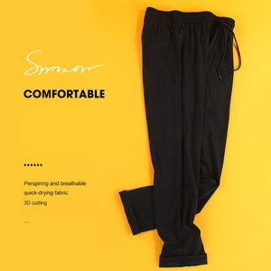 Pantalon décontracté pour homme M&O, séchage rapide, noir, grande taille, taille mi-haute, cordon élastique, respirant, léger, en molleton, S-3XL - Product Image 4