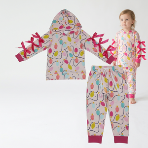 Gran oferta, ropa para bebés y niñas con estampado de rayas y lazos navideños, pantalones con volantes, conjuntos de ropa - Product Image 6