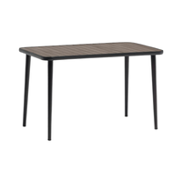 Nouveau produit de table de cadre en aluminium extérieur moderne de vente chaude avec du bois en plastique pour l'hôtel de parc de cour de balcon de jardin