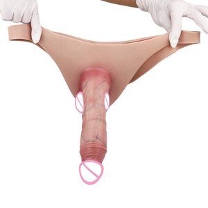 Underwear Wearable Hollow Penis Extended Sleeve Strap on <b>Dildo</b> Realistic Pants Men Women Gay 100% Waterproof OS Brand Sex Toy - Product Image 1