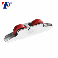Roulette à double gorge en acier plastique pour porte et fenêtre coulissante, roulement à billes pour fenêtre à pousser et tirer