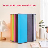 Pochette de rangement A4 à 13 compartiments en PP avec fermeture éclair, classeur multi-niveaux pour documents, cadeau d'affaires