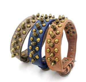 <span class=keywords><strong>Collar</strong></span> de cuero personalizado para mascotas, remache, cadena con pinchos - Product Image 2