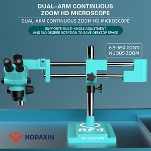 RF4 RF-6565TVW-144 顕微鏡、フレキシブルダブルアーム防塵レンズと144 LEDライト付き、6.5-65倍連続ズーム - Product Image 4