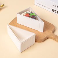 Boîte à gâteau triangulaire en RPET de qualité alimentaire, transparente, pour gâteau en tranches et pain, matériaux recyclés écologiques