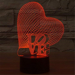 <span class=keywords><strong>Cuore</strong></span> di AMORE 3D Lampada Luce di <span class=keywords><strong>Notte</strong></span> del LED 7 Cambiamento di Colore per il Regalo di San Valentino - Product Image 3