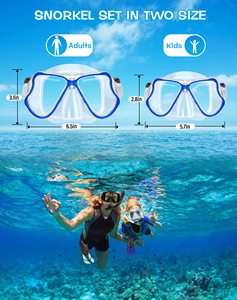Masque de plongée sous-marine XIALE écologique à double lentille anti-buée avec tuba pour une exploration sous-marine confortable et claire - Product Image 3