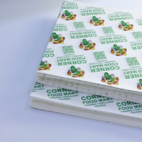 Feuilles de papier d'épicerie fine résistant à l'huile imprimées sur mesure Papier ciré jetable pour emballage alimentaire Papier sulfurisé