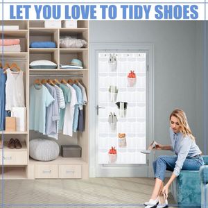 35 Pocket Over the Door <b>Shoe</b> Organizer Breathable Mesh &Non-woven Fabric with Metal <b>Hooks</b> Hanging <b>Shoe</b> Storage Bag for Men Women - Product Image 3