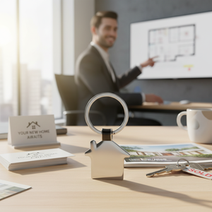 Casa a forma di portachiavi promozionale & moschettone per la pubblicità - Product Image 3