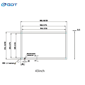 Chất lượng cao cảm ứng không thấm nước 43 inch màn hình cảm ứng <span class=keywords><strong>IR</strong></span> khung trường hợp <span class=keywords><strong>IR</strong></span> đa khung cảm ứng cho USB - Product Image 5