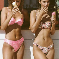 Conjunto de Bikini de 2 Piezas con Lentejuelas Reversibles y Estampado Único, Personalizado OEM ODM, Resistente al Cloro, de Secado Rápido, de Lujo, para Mujeres Jóvenes
