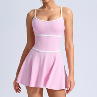 Nouvelle conception GH : Ensemble de sport une pièce color-block, jupes de golf avec hauts rembourrés, vêtements de tennis personnalisés pour femmes, robe de tennis douce et de qualité supérieure