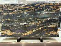 Dalle de pierre en quartzite Golden Silk à veines dorées, granit Magma Gold, pour panneau mural, plan de travail, mur de fond et décoration intérieure
