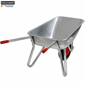 <span class=keywords><strong>Brouette</strong></span> de chantier prégalvanisée 101L avec roue pneumatique de 16 pouces et jante métallique – Outil de transport durable - Product Image 2
