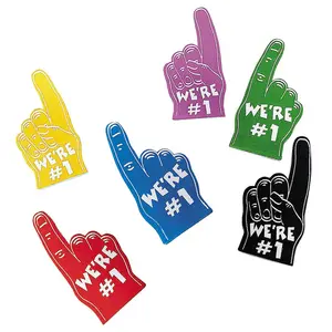 Pafu 体育派对用品迷你 EVA 泡沫手指我们是第一精神手指团队颜色啦啦队形式手指