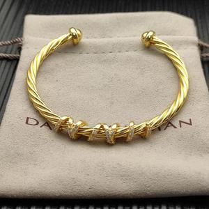 Bracciale David Yarman Bangle Bicolore, Gioiello Raffinato per Donne, Regolabile, Placcato Oro 18K, Argento 925, Design Intrecciato - Product Image 2