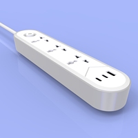 Nouvelle multiprise industrielle universelle bicolore avec 4 prises CA 110V et ports USB, compatible prises 3 broches EAU/Royaume-Uni