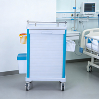 Chariot de Traitement Médical en Alliage d'Aluminium Épaissi et Plastique ABS pour Anesthésie et Distribution de Médicaments en Hôpital