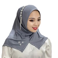 Zifeng OEM Linen kristal monokrom manik-manik bunga rumbai jilbab Timur Tengah dan Afrika Turban modis