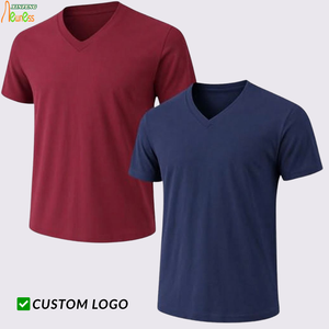 T-Shirt da Uomo con Scollo a V Personalizzabile, Anti-Restringimento e Anti-Piega, Top Casual Base per Uso Quotidiano, Ricamo Personalizzato, Etichetta Privata - Product Image 1
