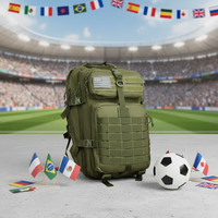 Sac à dos tactique AYPPRO Ultimate Soccer Cup Fan 45L, sac de voyage avec patch drapeau national, logo personnalisé, équipement d'équipe, prêt à être expédié
