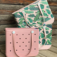 Sac de plage en EVA 1300g avec impression de logo personnalisé, imperméable, grande capacité, couleur unie, avec trous, vente en gros