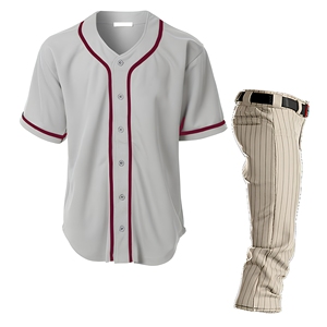 Pantalon de baseball pour homme à rayures fines, en polyester respirant, coupe classique, logo personnalisé, sublimation, OEM, ODM - Product Image 1