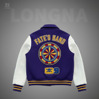 Vestes de baseball universitaires personnalisées en gros, unisexes, avec patch en chenille, en laine et viscose, style décontracté, ouverture frontale, pour l'hiver